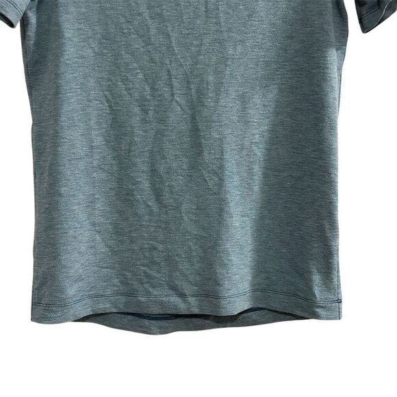 Lululemon Men's Blue Heathered Polo Shirt See Measurements Short Sleeve Casual - Picture 5 of 10